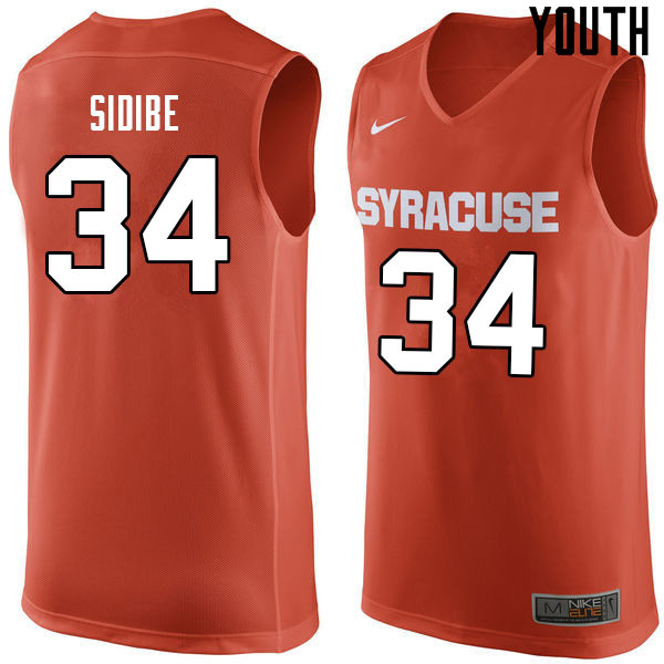 Youth #34 Bourama Sidibe Syracuse Orange College Basketball Jerseys Sale-Orange